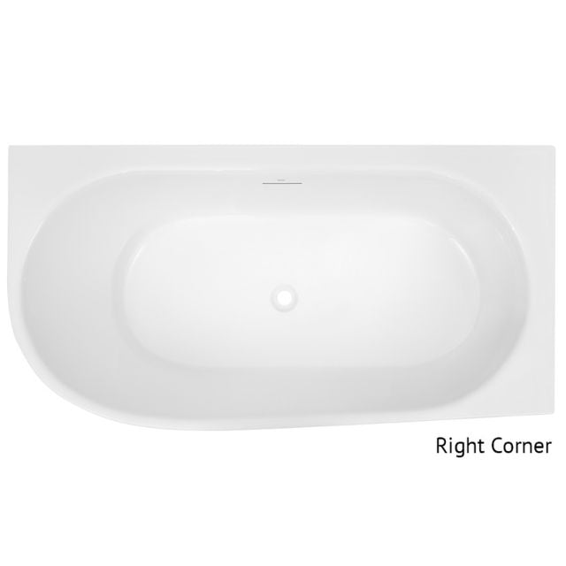 Decina Natalia 1700 Back-To-Wall Corner Bath with Overflow