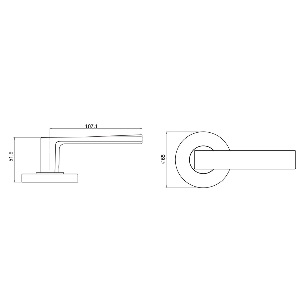 Lane Oxford Privacy Lever Door Handle Set On Round Rosette Gun Metal Grey