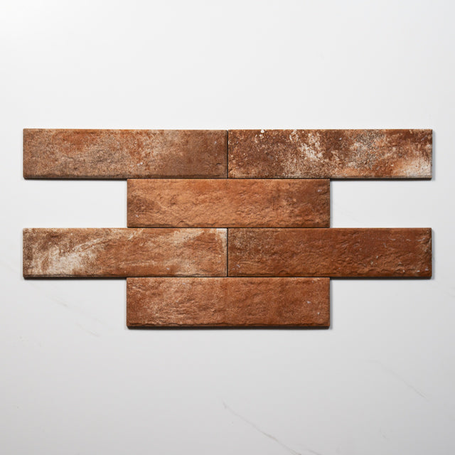 Eton Old Red Porcelain Brick Look Tile 60mm x 250mm