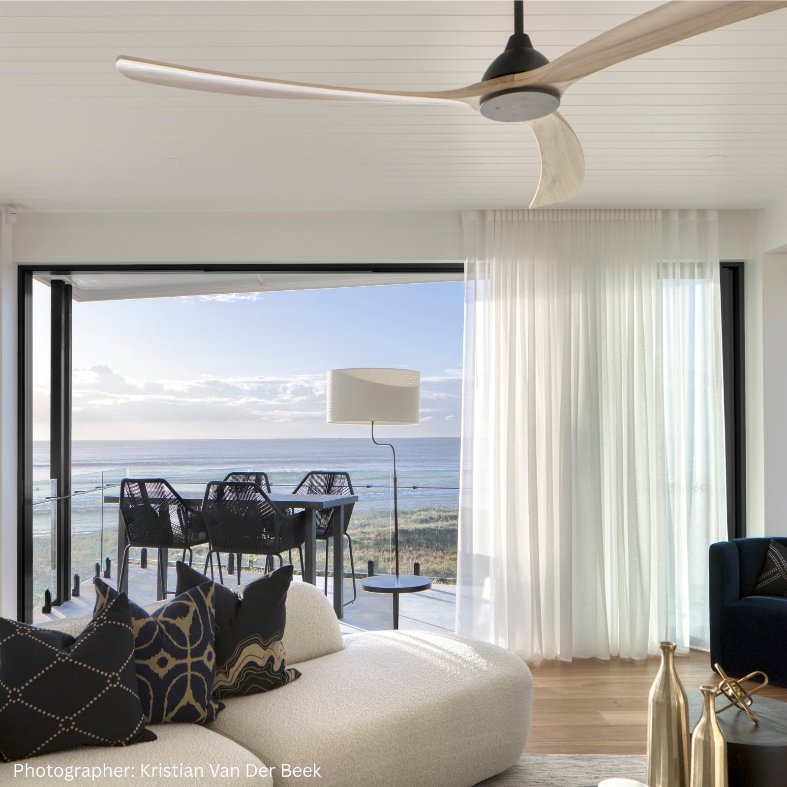 Indoor Fanco Sanctuary 70'' (178cm) DC Ceiling Fan - Black and Natural KF6010/219A - The Blue Space