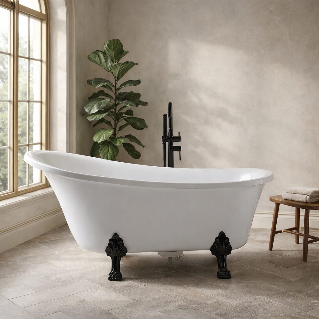 Fienza Claw Foot Bath - Matte Black Feet