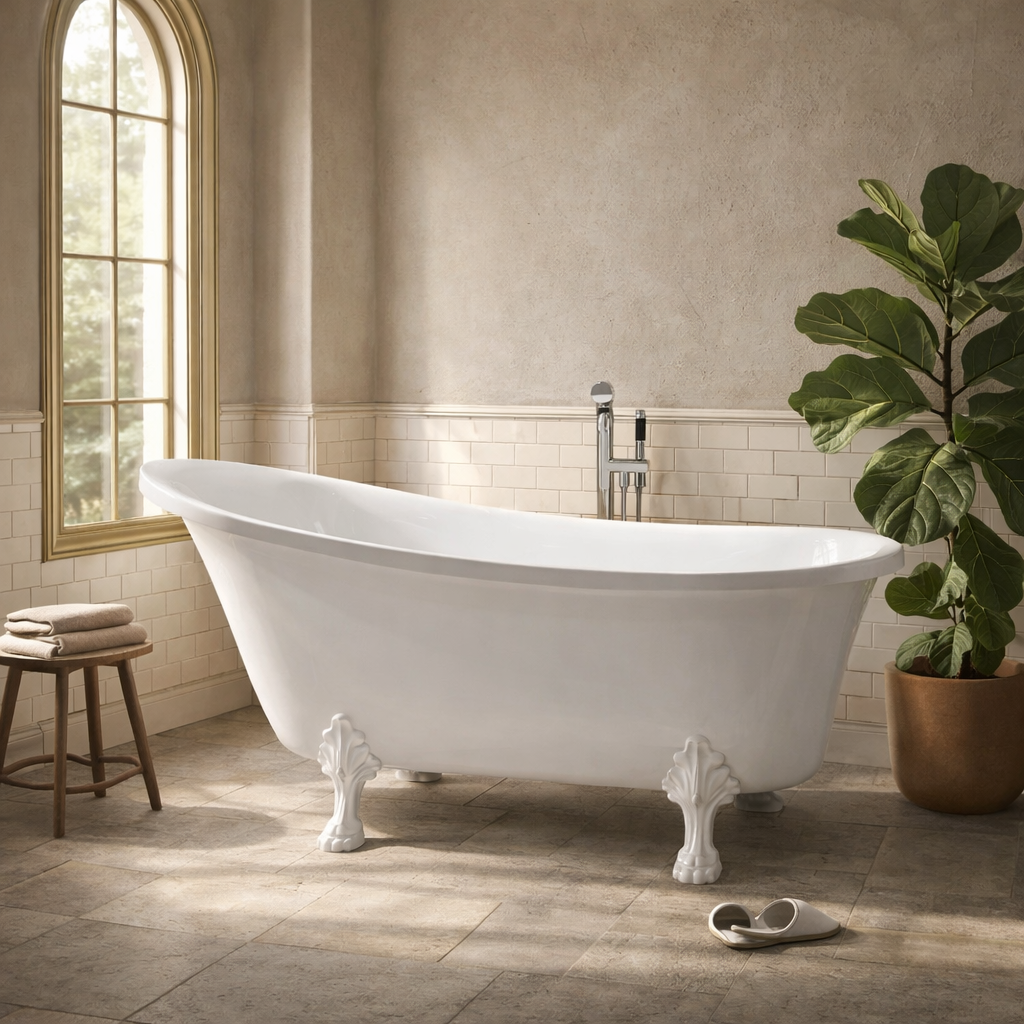 Fienza Claw Foot Bath - Semi-Gloss White Feet