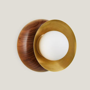 Fluxwood Sibling Timber Wall Light - Brass