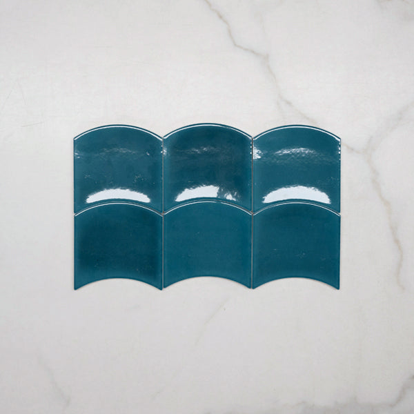 Teal Layne Waves Feature Tile 120 x 120 x 6mm Ceramic