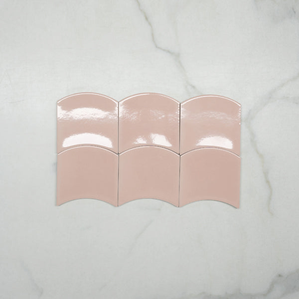 Pink Layne Waves Feature Tile 120 x 120 x 6mm Ceramic