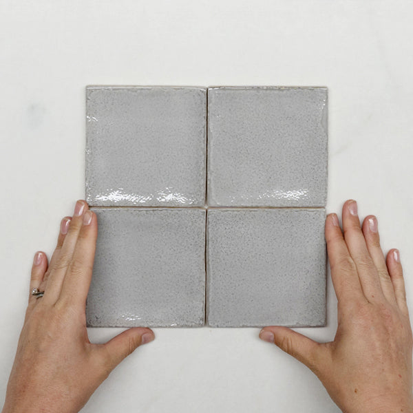 Nickel Grey Dianna Zellige Look Tile 100 x 100 x 9mm Spanish Ceramic Sample