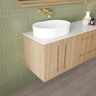 Marquis Gold 10 1200mm Wall Hung Vanity in Prime Oak side view - The Blue Space
