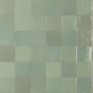 Green Ella Zellige Tile 100 x 100 x 10mm Italian Ceramic