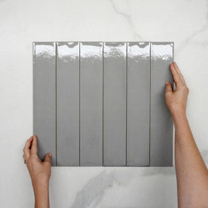 Grigio Theo Subway Tile 75 x 400mm Italian Porcelain