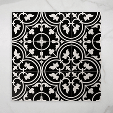 Henley Fleur Black Matt Rectified Porcelain Tile 200x200mm online at The Blue space
