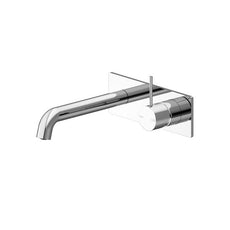 Nero Mecca Wall Basin Mixer Handle Up 160mm Spout Chrome | The Blue Space