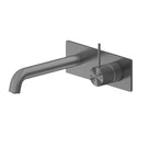 Nero Mecca Wall Basin Mixer Handle Up 230mm Spout Gun Metal | The Blue Space
