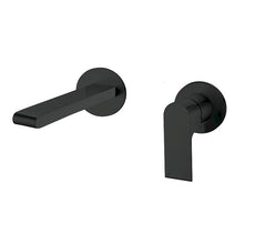 Nero Bianca Wall Basin Mixer Separate Back Plate Matte Black | The Blue Space
