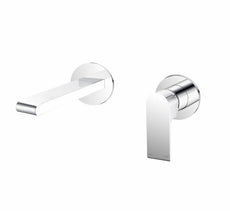 Nero Bianca Wall Basin Mixer Separate Back Plate Chrome | The Blue Space