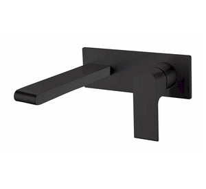 Nero Bianca Wall Basin/Bath Mixer 230mm Matte Black