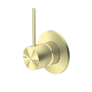 Nero Mecca Shower Mixer Handle Up 80mm Plate Brushed Gold