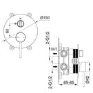 Technical Drawing - Indigo Alisa Bath/Shower Mixer With Diverter Chrome US5511CH