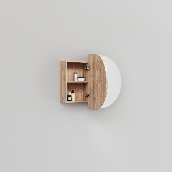 Ingrain Horizontal Pill Shaving Cabinet Deep Etched Image 900mm open doors - The Blue Space