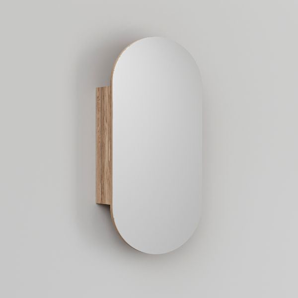 Ingrain Ash Woodgrain Pill Shaped Shaving Cabinet IGPMC500 Deep Etched.  Shop shaving cabinets online at The Blue Space
