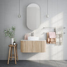 Ingrain Curved Fluted Wall Hung Vanity 900mm in feminine bathroom at The Blue Space