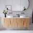 Ingrain Contoured Ash Wall Hung Vanity 1500 Double Basins with 4 drawers