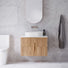 Ingrain Contoured Ash Wall Hung Vanity 750 in Ash Timber Woodgrain