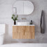 Ingrain Contoured Ash Wall Hung Vanity 900 in Ash Timber Woodgrain