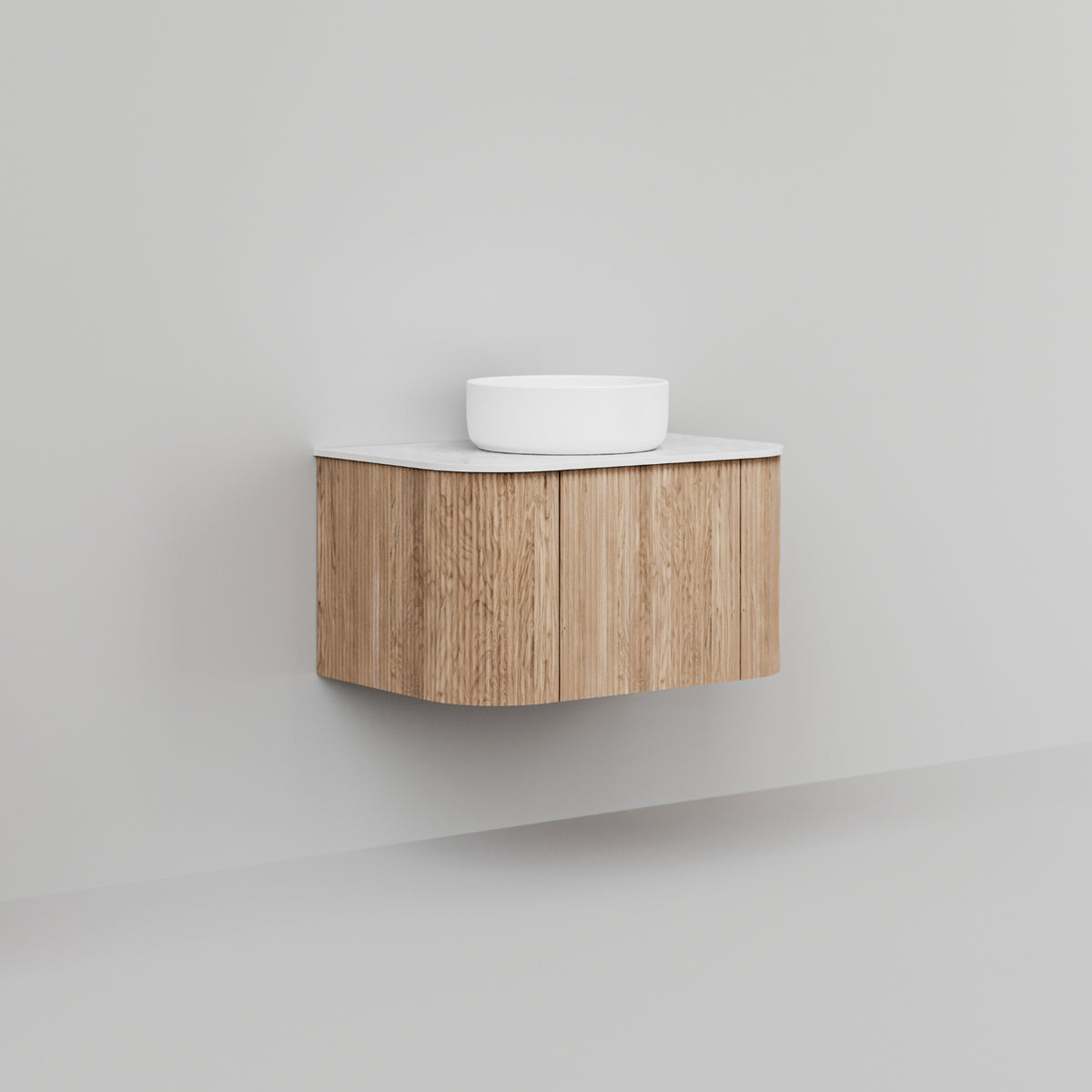 Ingrain Curved Fluted Wall Hung Vanity 750mm at The Blue Space