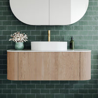 Ingrain Curved Fluted Wall Hung Bathroom Vanity 1200mm at The Blue Space