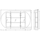 Inagrain Ash Horizontal Pill 1500mm Shaving Cabinet Technical Drawing - The Blue Space