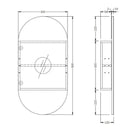 Ingrain Ash Pill Shaving Cabinet 450mm x 900mm Technical Drawing - The Blue Space