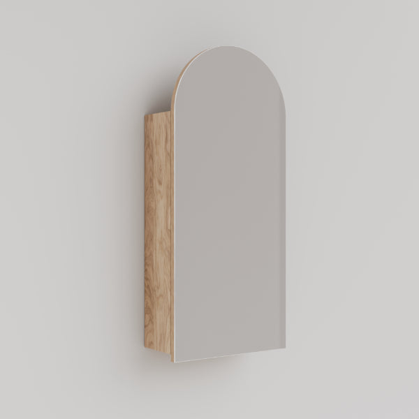 Ingrain Ash Arched 400 Shaving Cabinet on white background - The Blue Space