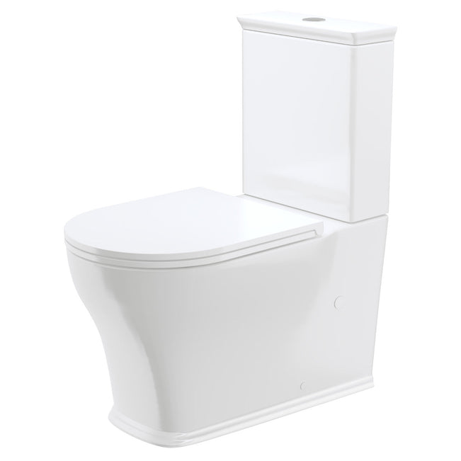 Fienza Lillian Tornado Flush Back-to-Wall Toilet Suite, Slim Seat, Gloss White