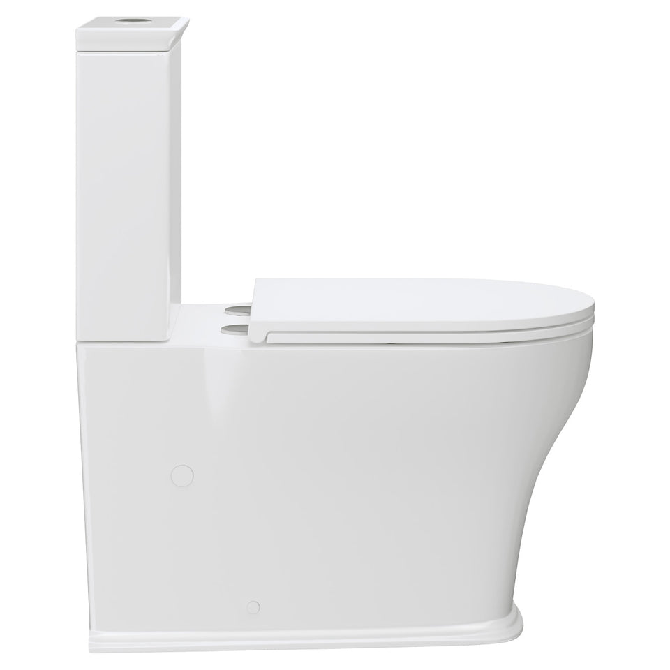 Fienza Lillian Tornado Flush Back-to-Wall Toilet Suite, Slim Seat, Gloss White
