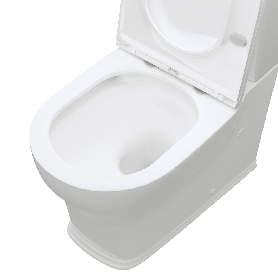Fienza Lillian Tornado Flush Back-to-Wall Toilet Suite, Slim Seat, Gloss White