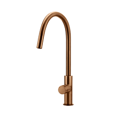 Meir Pinless Round Pull Out Kitchen Sink Mixer Tap Lustre Bronze