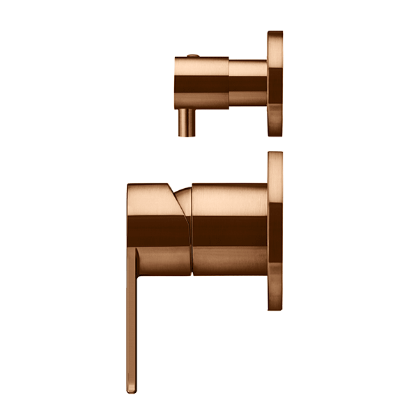 Meir Paddle Round Wall Mixer with Diverter Lustre Bronze