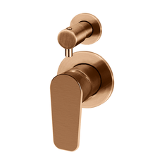 Meir Paddle Round Wall Mixer with Diverter Lustre Bronze
