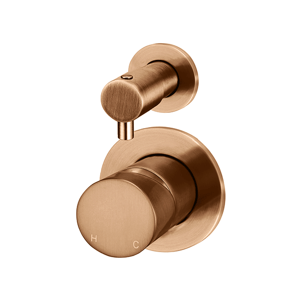 Meir Pinless Round Wall Mixer with Diverter Lustre Bronze