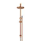 Meir Round Combination Shower Rail 200mm Rose & Hand Shower Lustre Bronze