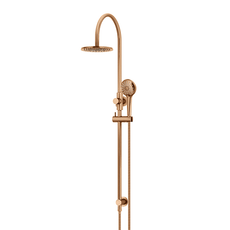 Meir Curved Combination Shower Rail 200mm, 3 Function Hand Shower Lustre Bronze