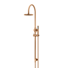 Meir Curved Combination Shower Rail 200mm Rose & Hand Shower Lustre Bronze
