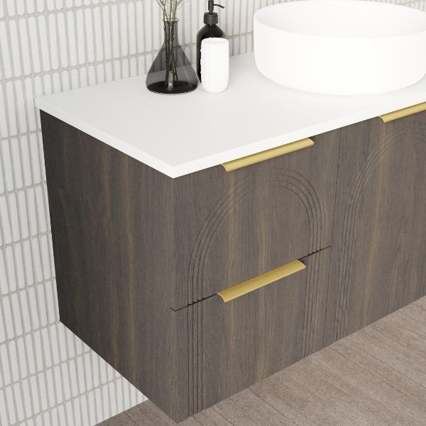 Marquis Arco Wall Hung Vanity with Caesarstone, Vasari or Dekton Top