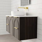 Marquis Arco 5 1200mm Wall Hung Vanity in Bottega Oak Side View - The Blue Space
