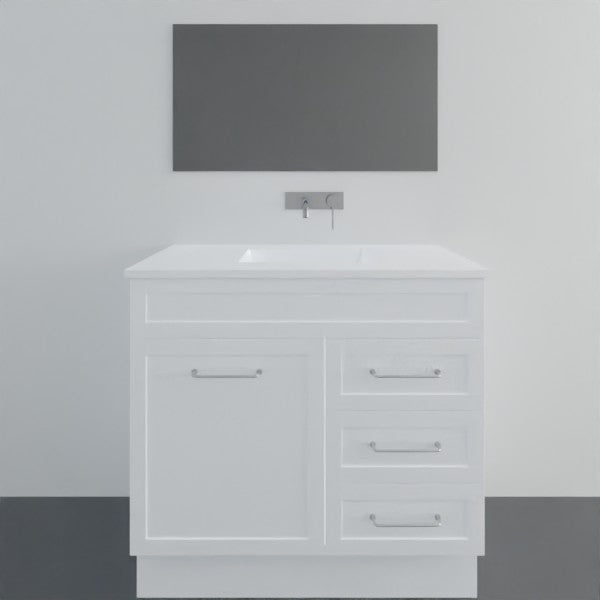 Marquis Bowral3 Floor Standing Vanity - 900mm Centre Bowl - 1 door 3 drawer | The Blue Space