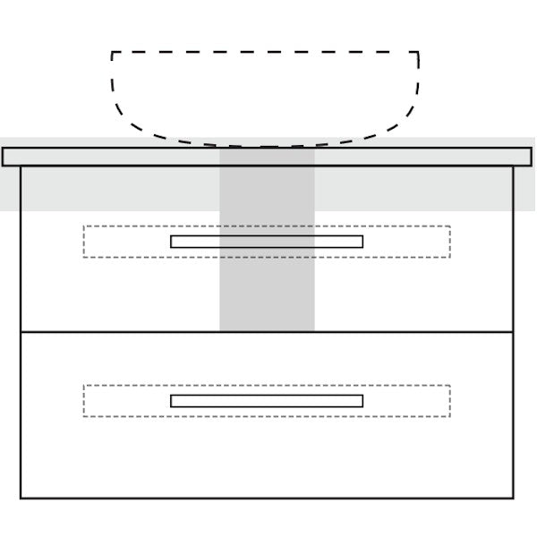 Marquis Gold3 Wall Hung Vanity - 750mm Centre Bowl - 2 drawer | The Blue Space