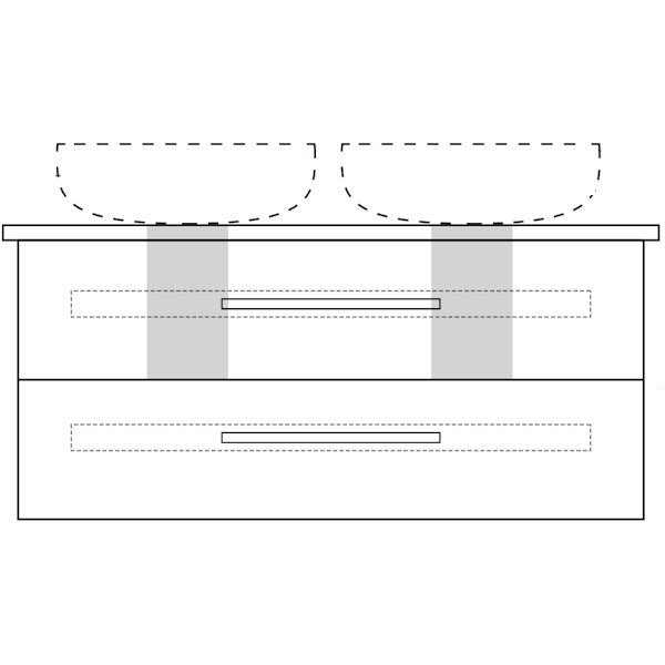 Marquis Gold8D Wall Hung Vanity - 1200mm Double Bowl - 2 drawer | The Blue Space