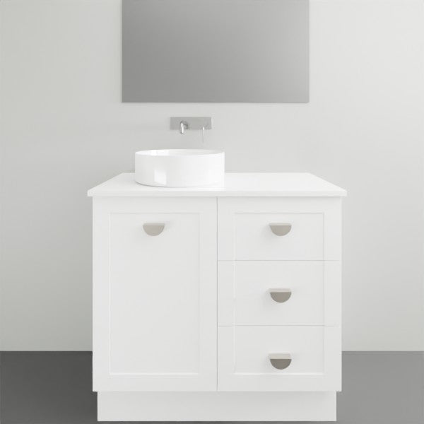 Marquis Provincial7 1 Door 3 Drawer Floor Standing Vanity - 900mm Offset Bowl | The Blue Space