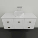 Marquis Provincial9 1 door 4 drawer Wall Hung Vanity - 1200mm Centre Bowl | The Blue Space