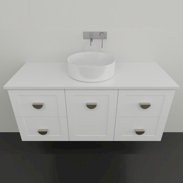 Marquis Provincial9 1 door 4 drawer Wall Hung Vanity - 1200mm Centre Bowl | The Blue Space